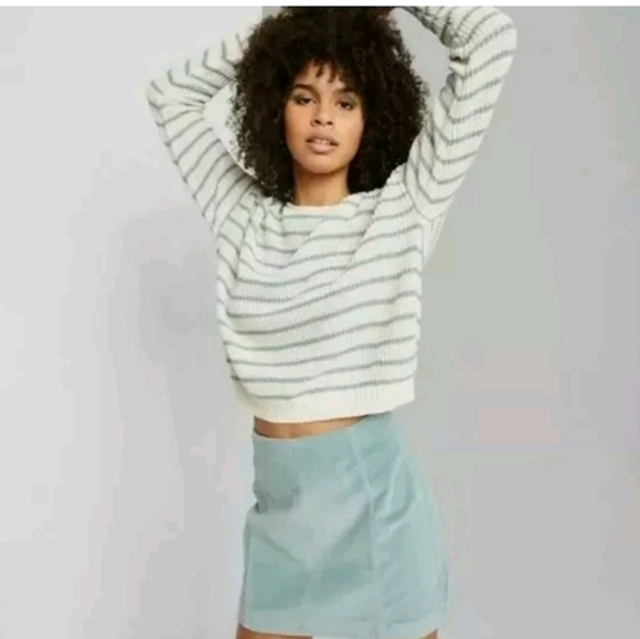 Wild Fable Striped Sweater - Cream and Gray xl - Picture 2 of 9